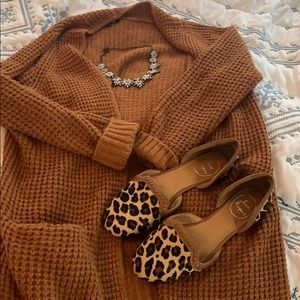 Size 8M Jack Rogers Calf Hair Leopard Print Flats